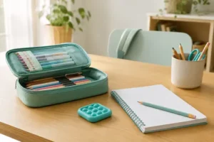 Trousse scolaire avec fidget silencieux pour enfant TDAH à l'école
